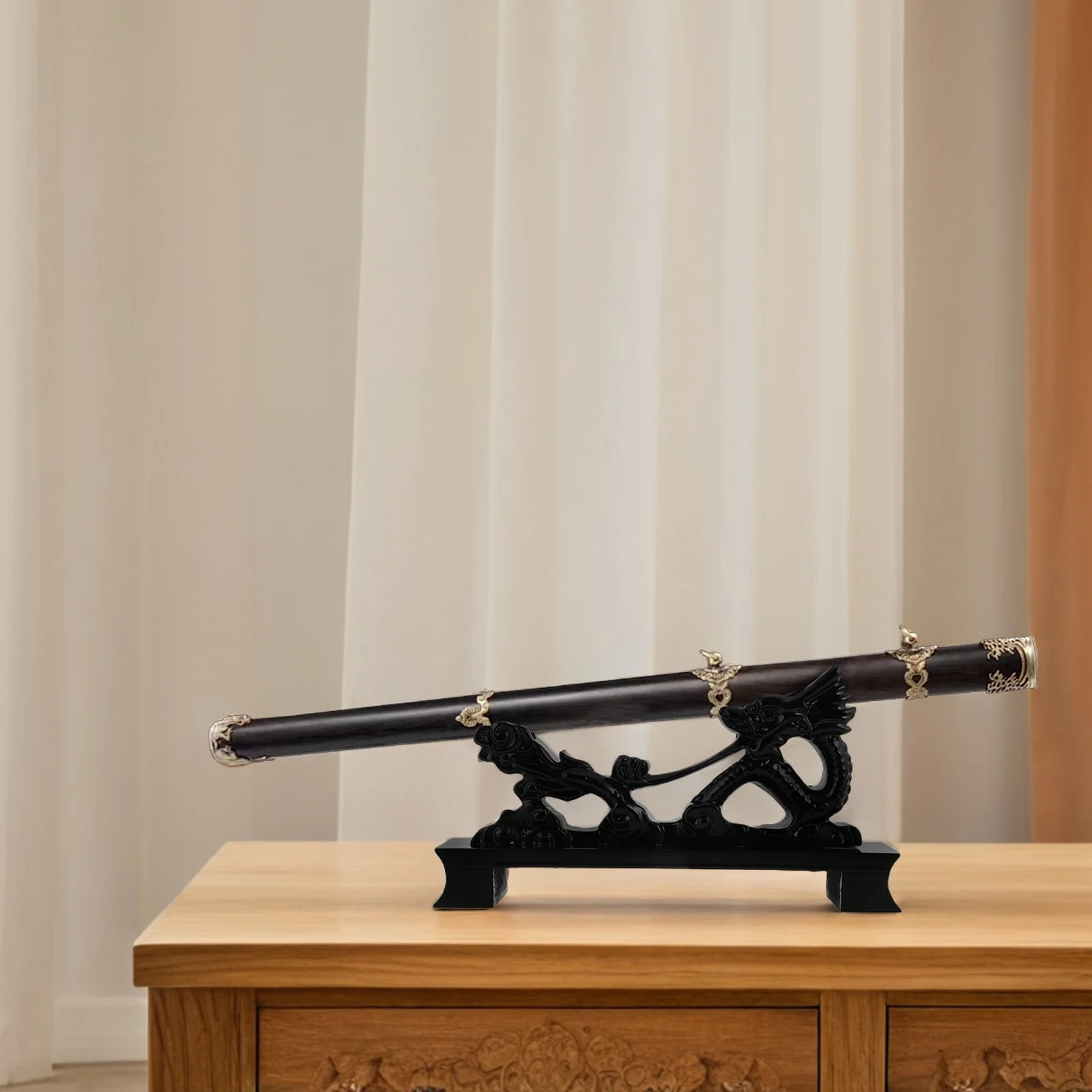 

Desktop Sword Holder Dragon Shaped Resin Stand Chinese Style Decorative Display Rack Desktop Sword Display Holder Bracket