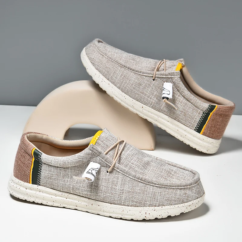 

Men Casual Canvas Shoes Mens Loafers Breathable Slip on Flats Male Vulcanized Shoes Driving Shoes Plus Size 48 Walking shoe