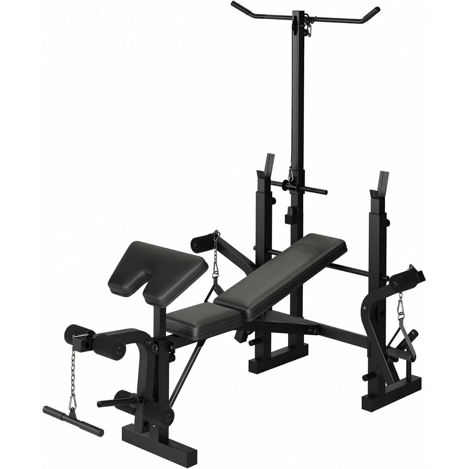 Banco de Entrenamiento de Fuerza 7 en 1 con Soporte para Sentadillas, Capacidad de 900 Libras, Banco de Ejercicio Multifuncional Ajustable y Plegable para Gimnasio en Casa