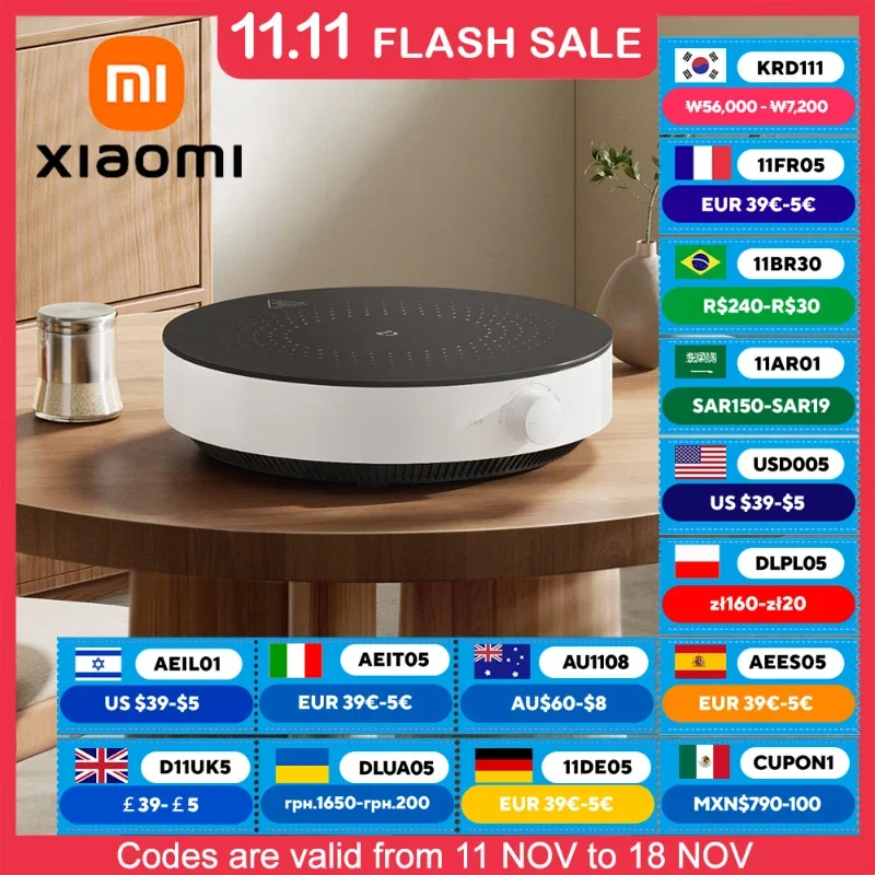 XIAOMI MIJIA Induction Cooktop N1,2100W Power,6 Gear Fire Adjustment,220V Voltage,8 Safety Protection,Electric Induction Cookers