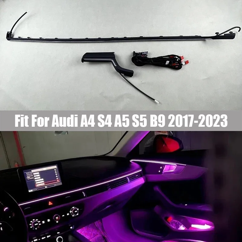 

LED Bar Strip Light Synchronous Atmosphere Lamp Suitable for Audi A4 S4 A5 S5 B9 2017 2018 2019 - 2023 Dashboard Ambient Light