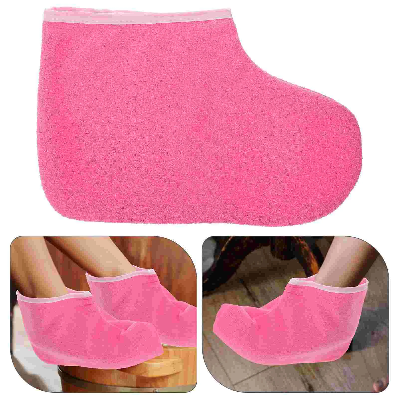 Wax Foot Wraps Paraffin Booties White Border Hydrating Mask Bath Bags Polyester