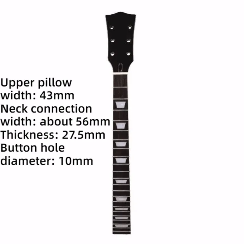 Cuello de guitarra LP de madera maciza, negro, brillante, resistente, duradero, DIY, cuello de guitarra eléctrica de 6 cuerdas, Accesorios para Instrumentos Musicales