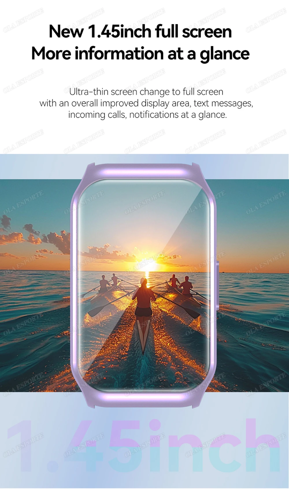 Danoz TechSmart Ola Esporte HT30 smart watch magnetic charging life waterproof 18mm silicone band iOS Android