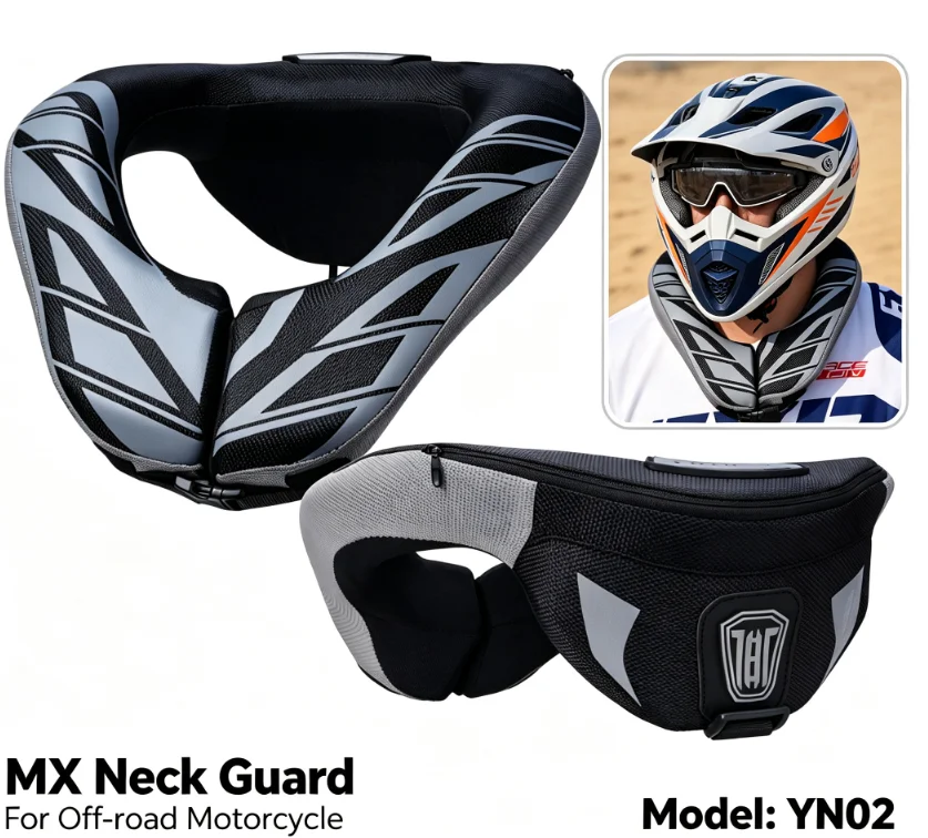 JXT-WOLF Motorcycle Neck Brace Motocross Neck Support Protector for Dirt Bike Offroad