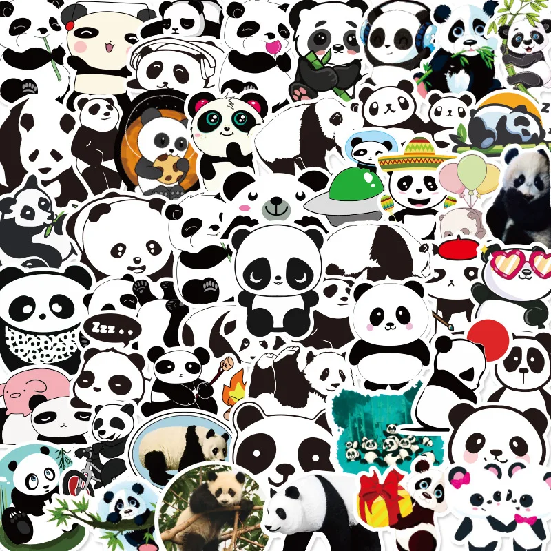 50 pcs/set Cute China Panda PVC Waterproof Stickers Scrapbooking Diy Journaling Sticker Laptop Cup Decorative Sticker Stationery