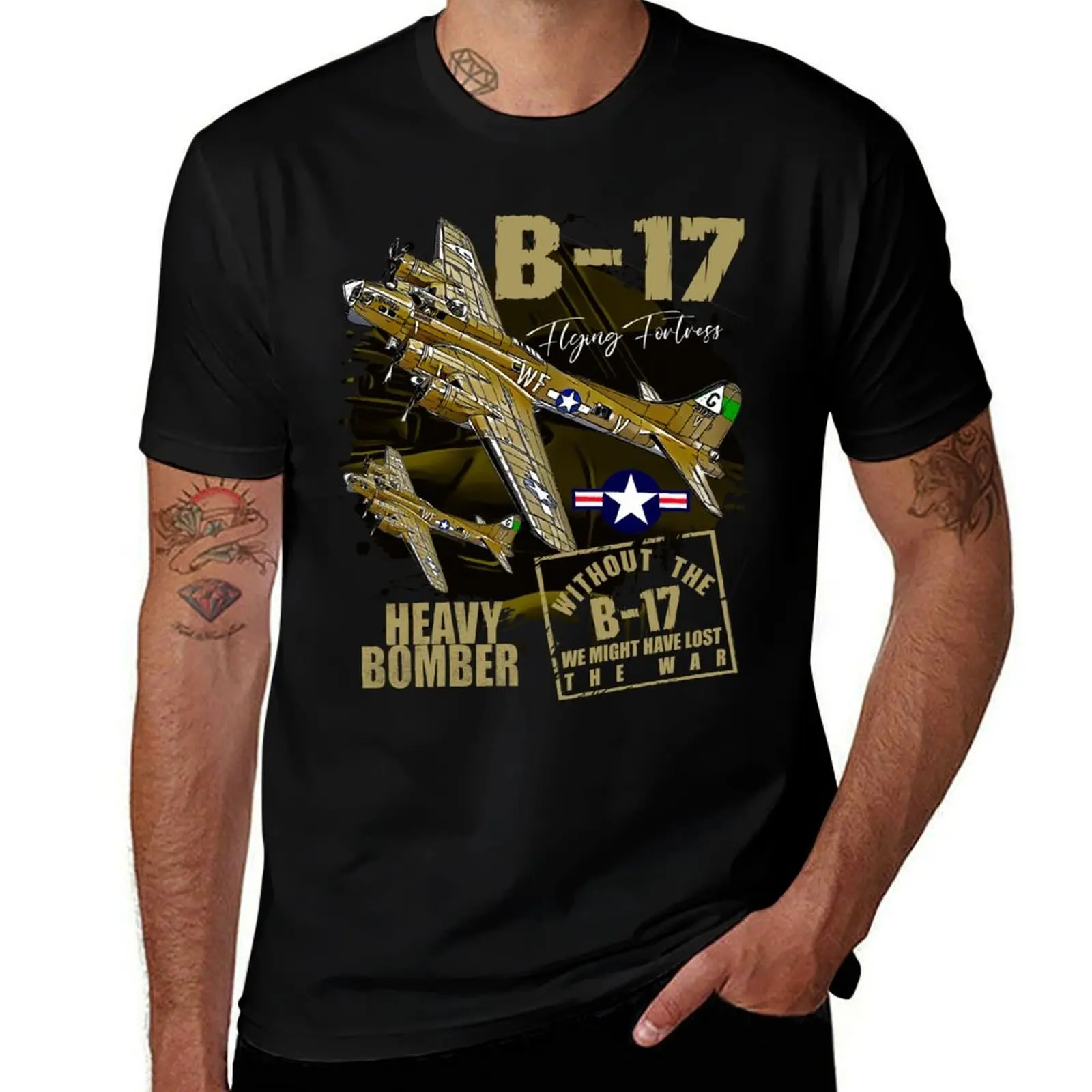 

B-17 Flying Fortress heavy us air force bomber Aircraft T-Shirt t shirts for man cotton T-Shirt