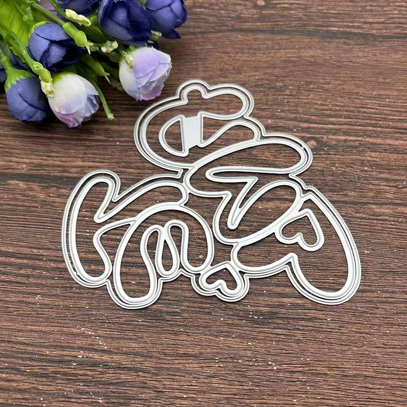 New 2Portuguese I love you lace Metal Cutting Dies Stencils For DIY Scrapbooking Decorative Embossing Handcraft Template