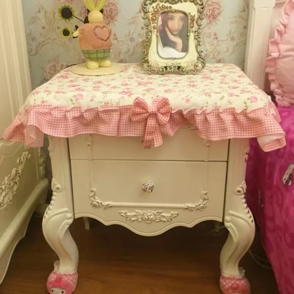 European Style Bedside Table Cover Cloth Dustproof Lace Tablecloth Dining Table Cover Universal Protective Towel Korean Style