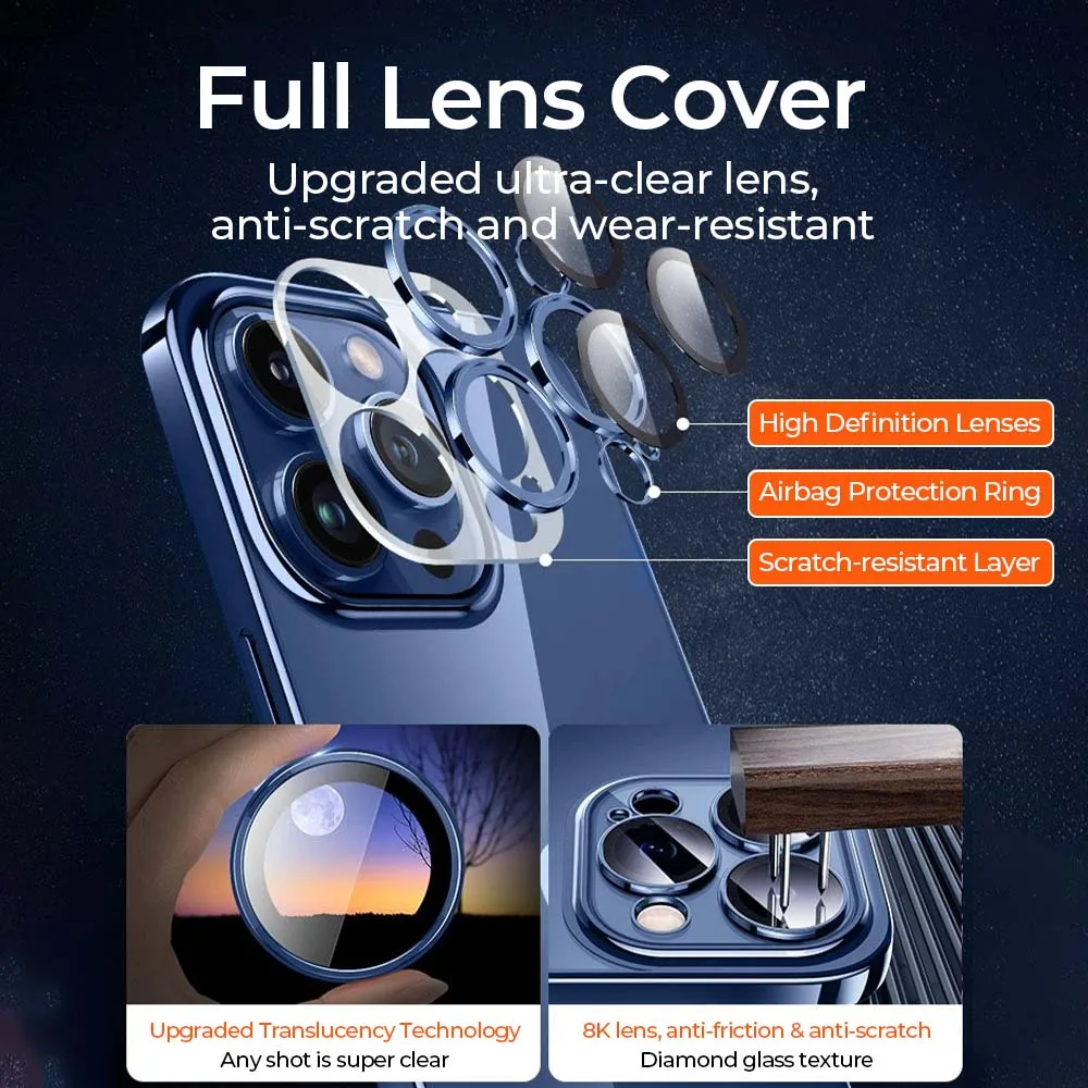 Joyroom-حافظة تصفيح لهاتف آيفون ، حافظة مضادة للسقوط ، حافظة مضادة للصدمات ، حماية لينة من عدسة البولي يوريثان ، آيفون 15 ، 14 ، 13 برو ماكس