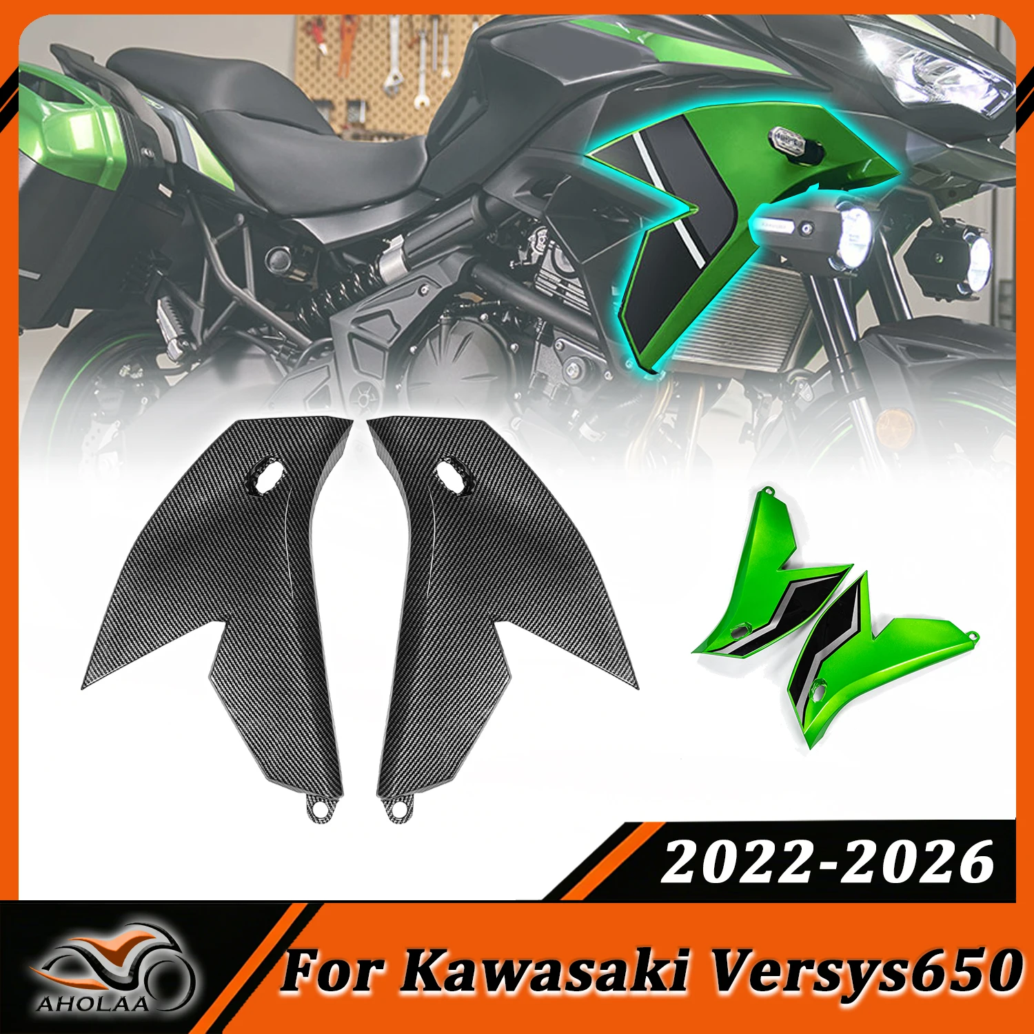 

For Kawasaki Versys 650 versys650 2022-2026 Front Head Headlight Side Fairing Cover Motorcycle Frame Panel