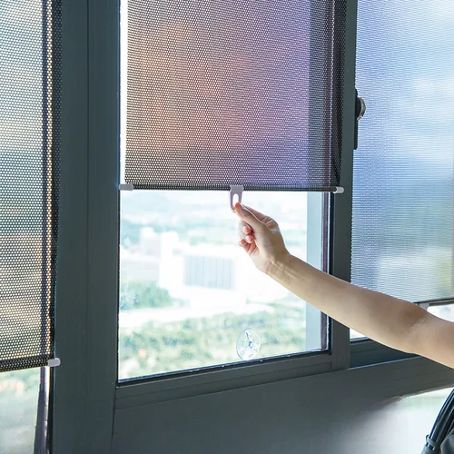 Imagen 2 del producto Parasol para ventana lateral de coche, parasol retráctil con rodillo para coche, cortina parasol con protección UV y solar para coche, accesorios de viaje para coche