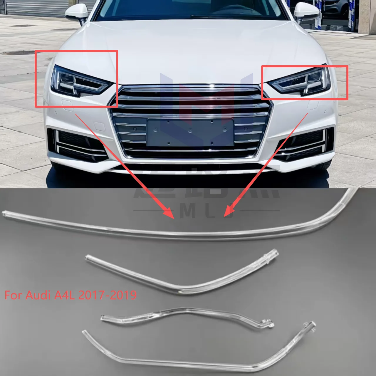 

For AUDI A4L B9 2017 2018 2019 LED DRL car accessories light guide plate light guide tube headlight Daytime Running Light