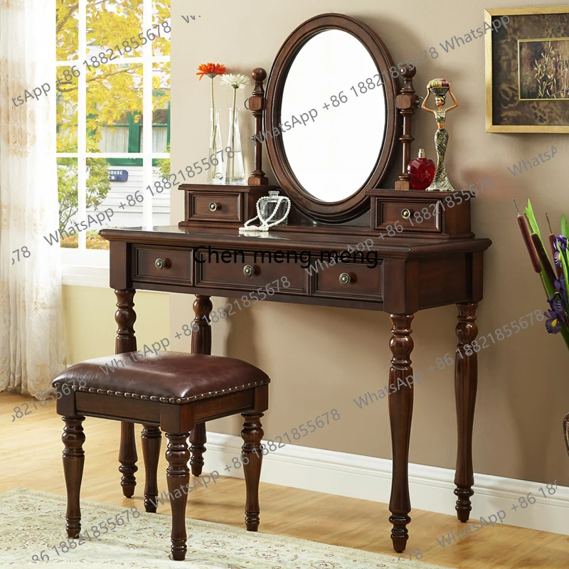 

Wood Mid Century Vanity Table Luxury Chair Mirror Bedroom Living Room Dressing Table Cheap Drawers Penteadeira Home Furniture
