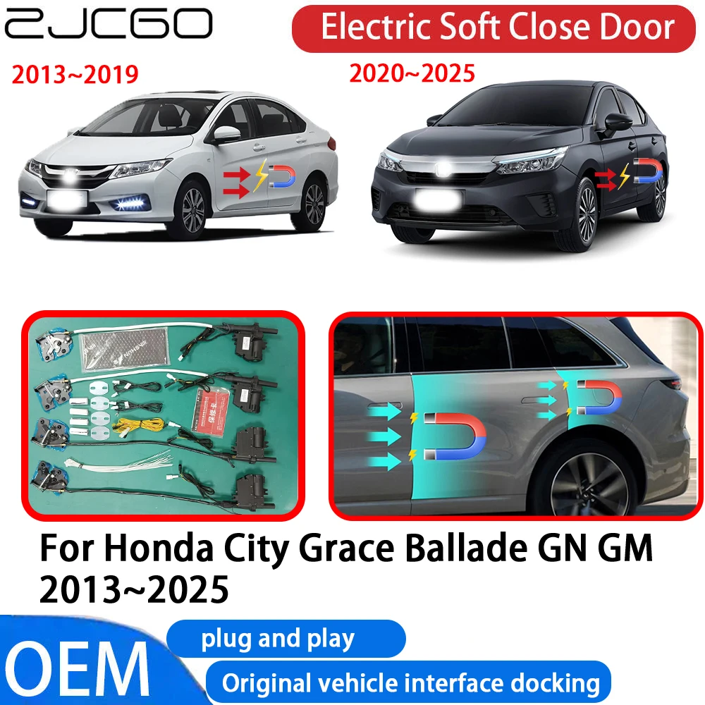 

ZJCGO for Honda City Grace Ballade GN GM 2013-2025 Car Automatic Electric Soft Close Door Closer System OEM Plug and Play