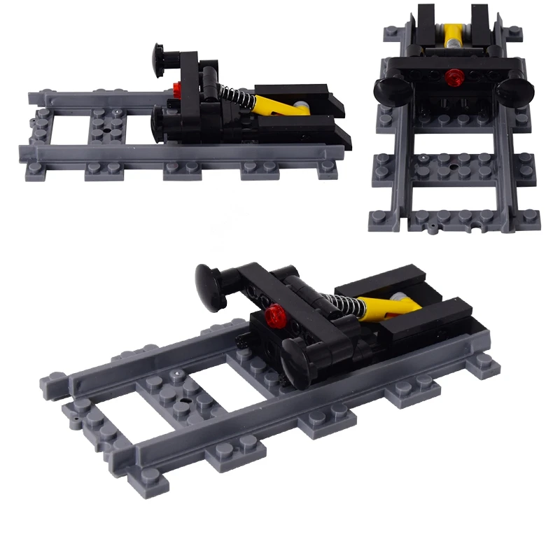 Stadstreinen Flexibele rails Gevorkte rechte gebogen zachte rails Spoorschakelaar Bouwsteenbakstenen Kinderen DIY Technisch creatief speelgoed