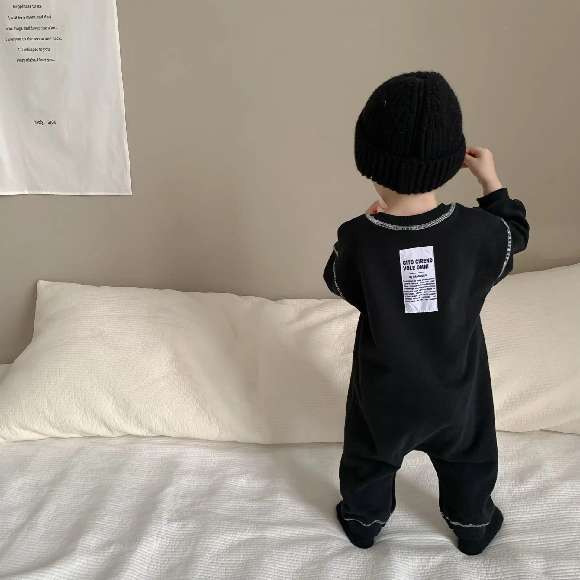 2025 Spring New Baby Long Sleeve Romper Boy Girl Newborn Solid Casual Pocket Jumpsuit Cotton Infant Toddler Loose Clothes 0-24M