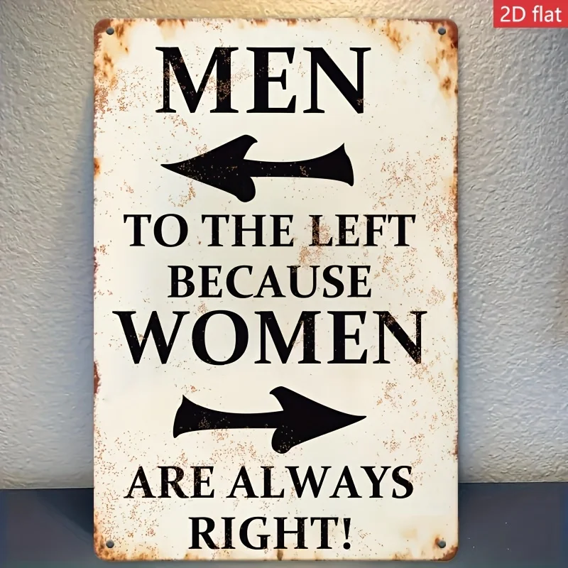 1pc Funny Gender Roles Metal Wall Sign 