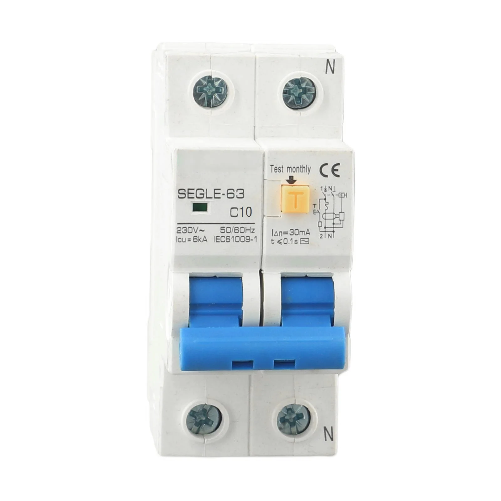 

Electrical Safety AC 230V RCBO Quick Response Leakage Circuit Breaker Circuit Breaker Visualized Contact Positions