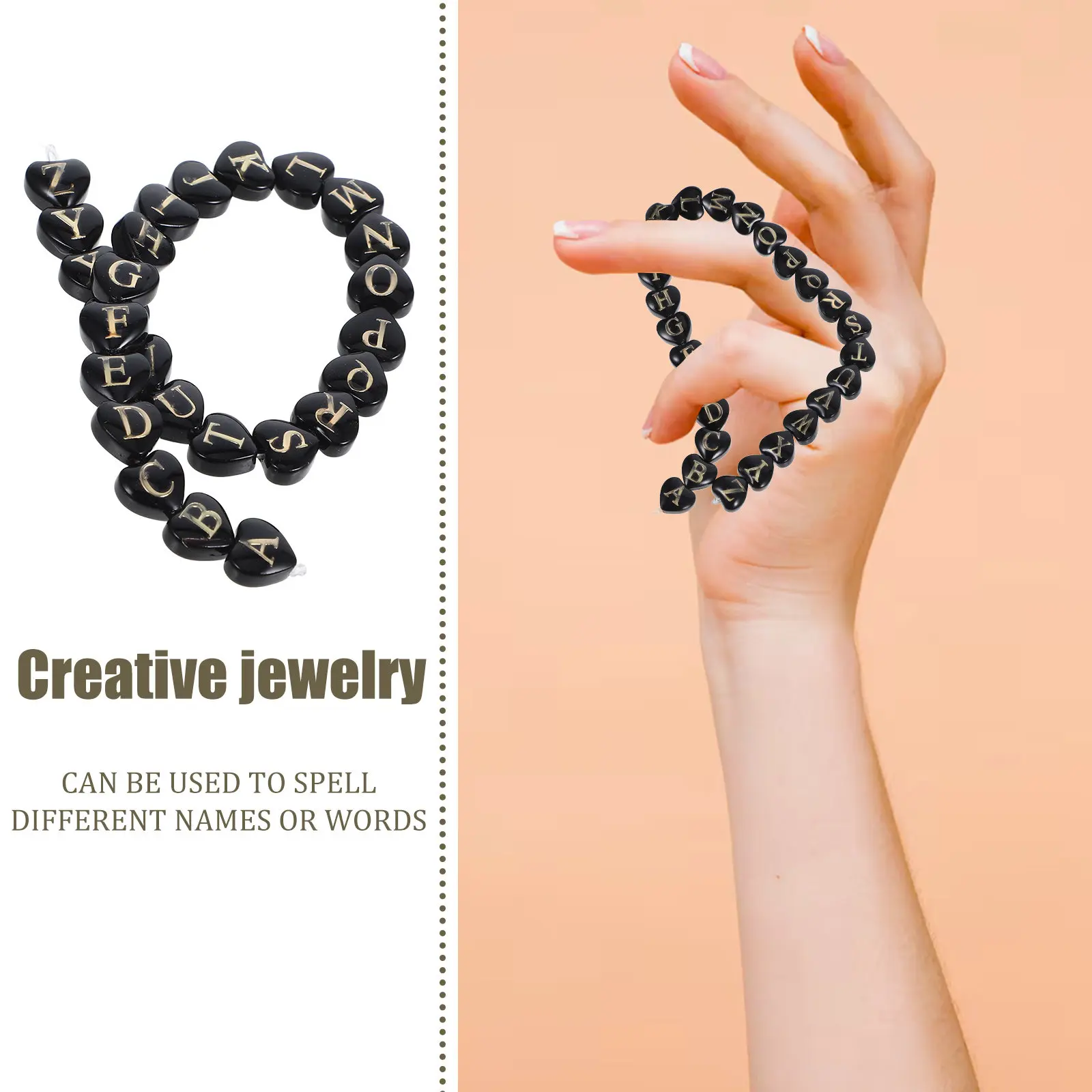 26Pcs Alphabet Heart Beads White Shell Letter Charms Natural Freshwater DIY Bracelets Necklaces Jewelry Making Accessories