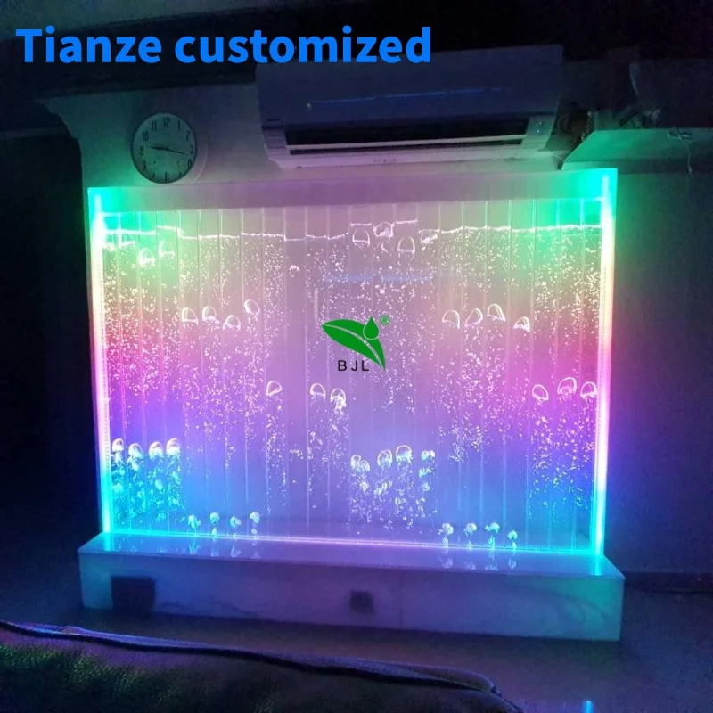 

(Customized) Hot Selling Design Modern Colorful Lights Floor Standing Dancing Water Bubble Wall Panel Waterfall Home Decor