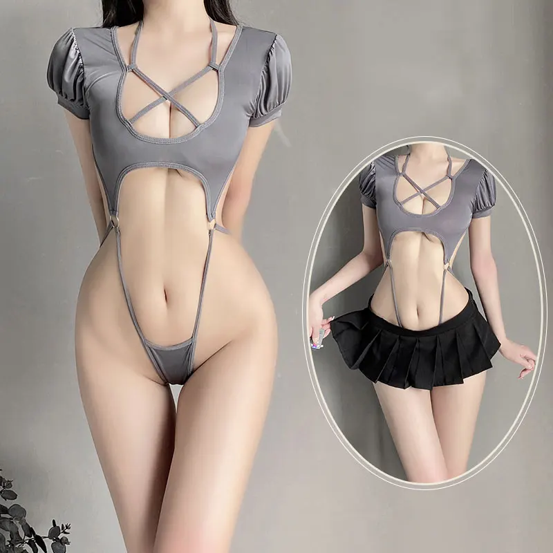 Erotic Babydoll Lace Open Bra Suspender Bods Bondage Sex Bodysuit Backless One-piece Nightie Woman Porno Uniform Sexy Lingeries image 2