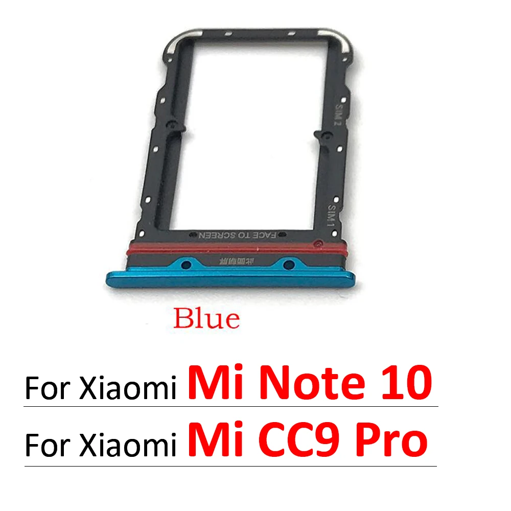 Tested SIM SD Card Trays For Xiaomi Mi Note 10 10T Pro Lite Phone SIM Chip Slot Drawer Card Holder Adapter Socket Repair Part