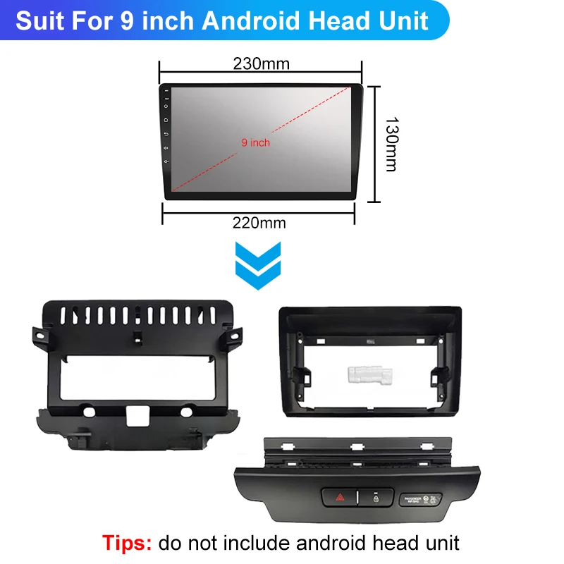 9 inch Android Car Radio frame for KIA Ceed 2018-2020 2din Stereo GPS Fascia bezel Panel Adapter wire harness