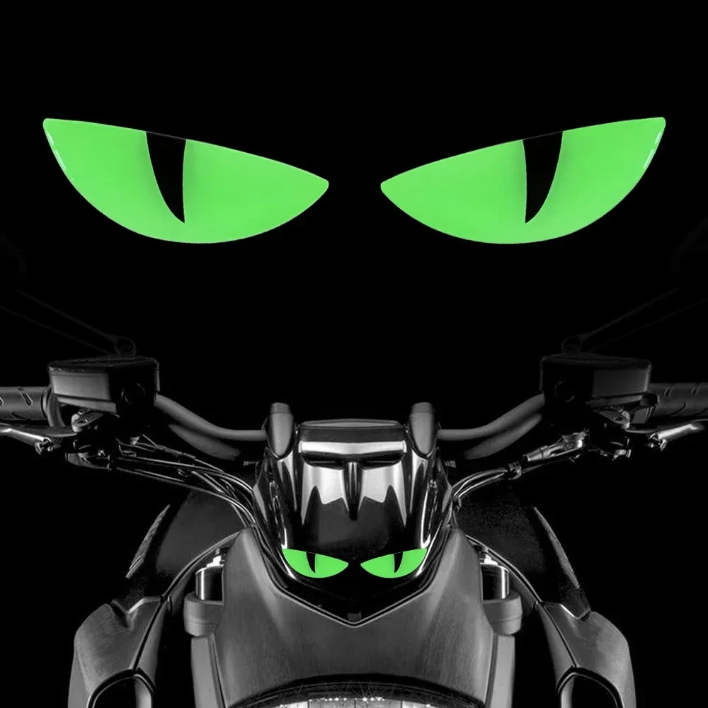 Motorcycle electric vehicle night glow devil's eye stickers three-dimensional decoration front bumper sticker windshield sticker