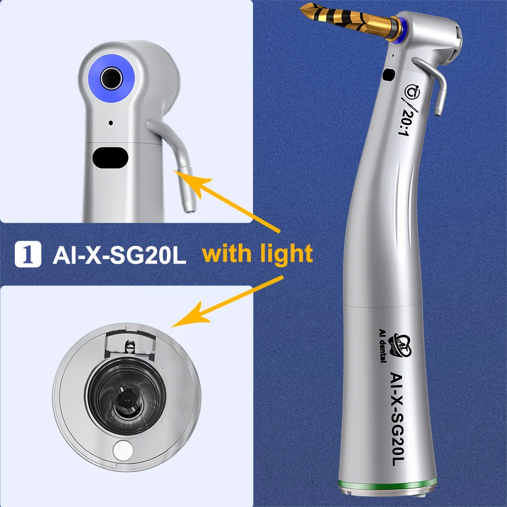 AI-X-SG20L Dentistry implant 20:1 recduction low speed led contra angle handpiece lab suction machine equipment