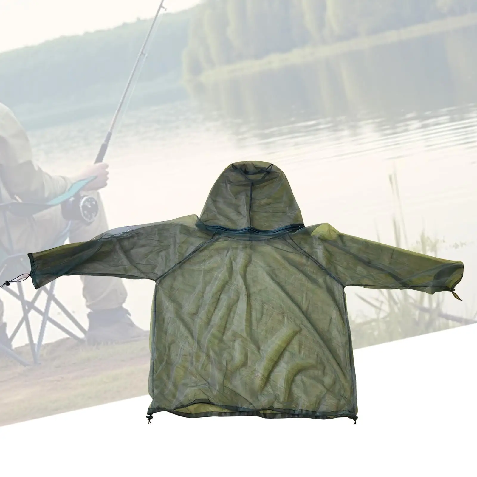 

Beekeeping Jacket Net Cover Veil Smock Professional with Hat Protective Suit for Gardening Birdwatching Camping Fishing Cycling