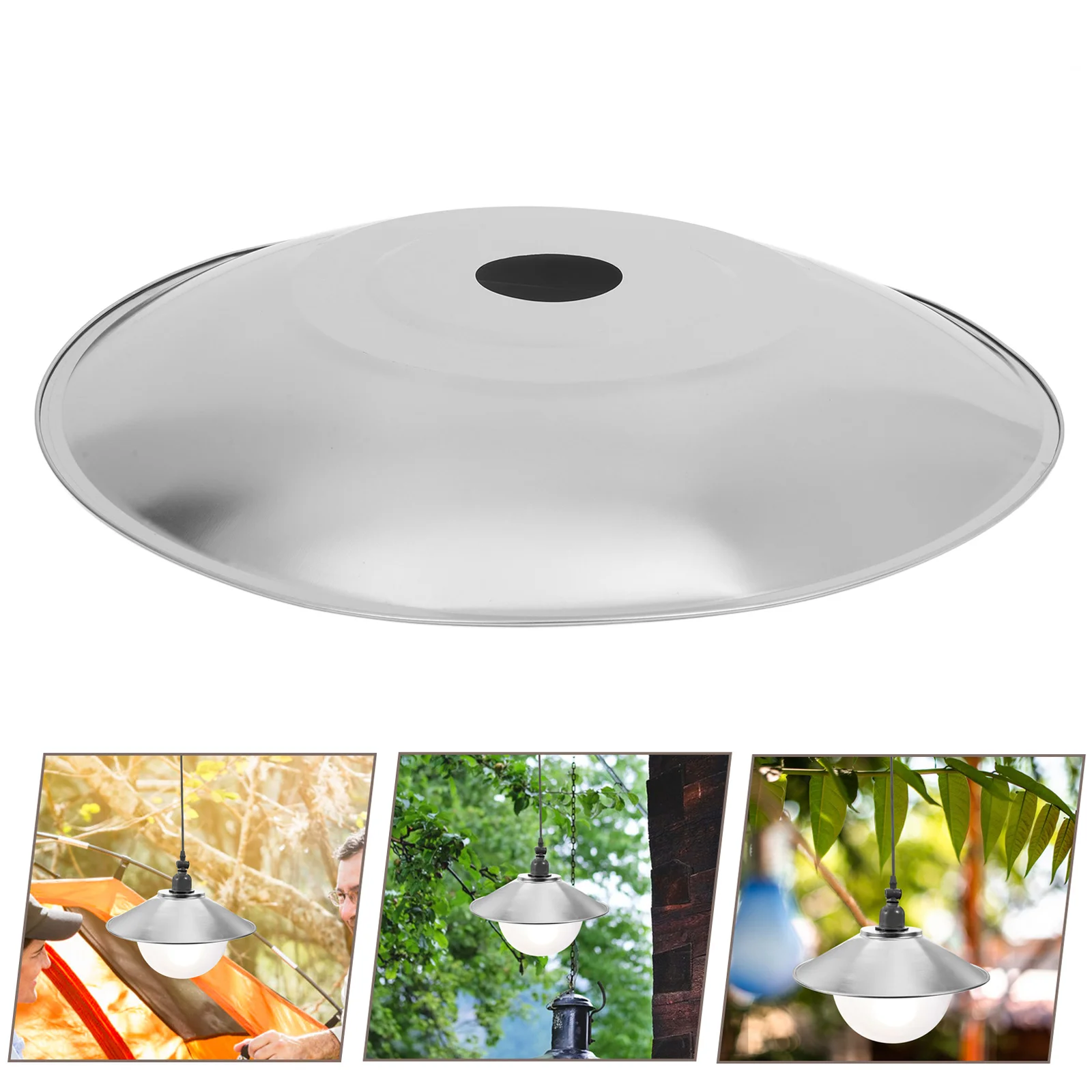 

Outdoor Stainless Steel Lamp Shade 4.5cm Aperture Weatherresistant Pendant Light Cover for Street Lamps Rustic Industrial Design