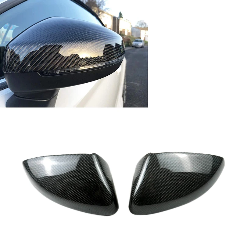 1 Pair Wing Rearview Side Mirror Cover Cap Without Lane Assist for -Audi A3 S3 RS3