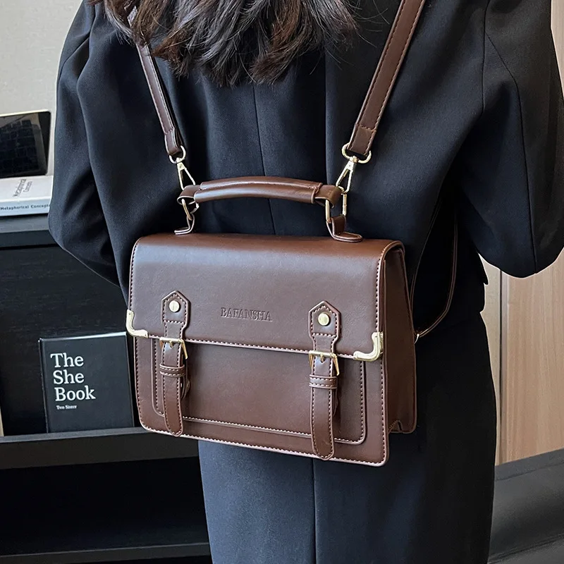 Cambridge Bag Vintage Small Mini Bag for Women 2023 Preppy Style JK Backpack Trend Design Handbag Schoolbag PU Leather All-match