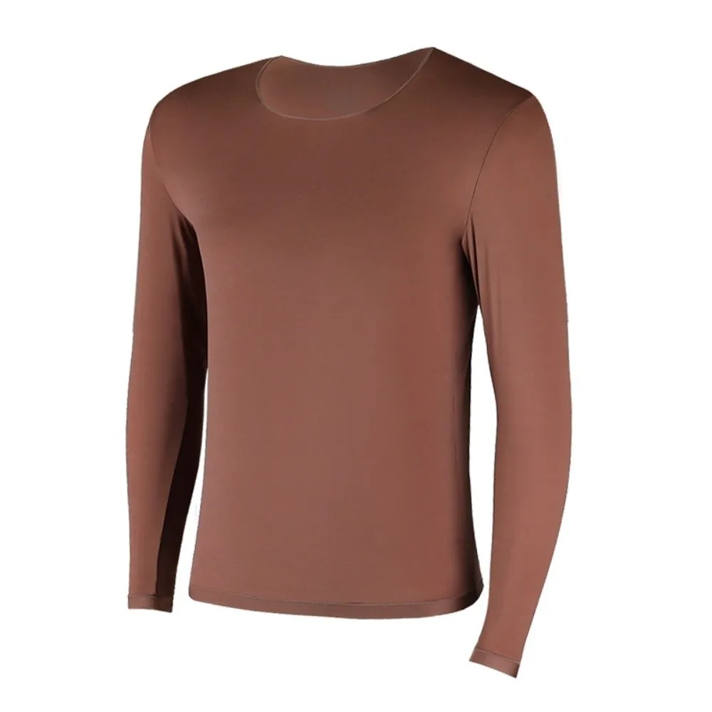 Tops and Pants Men Thermal Clothes Low Neck Feel Heating Thermal Underwear Ultra-thin Invisible Large Size Warmth Long Pants