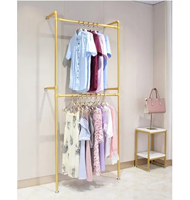 Rose Gold Wall Mounted Clothes Hanger Rack Metal Buy Clothing Rack Clothes Store Display Stand