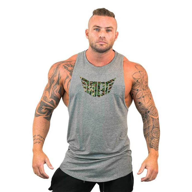Running Vest Cotton Men Breathable Sweat Absorbent Loose Summer Gym Workout Pumping iron Training Fitness Weightlifting Tank Top