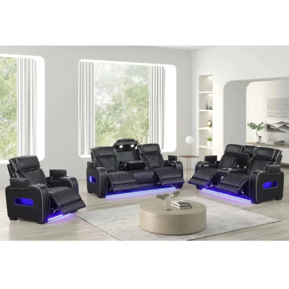 Electric Recliner Chair PU Leather Ergonomic Lounge Seat Adjustable Headrest Lumbar Support Home Theater Sofa