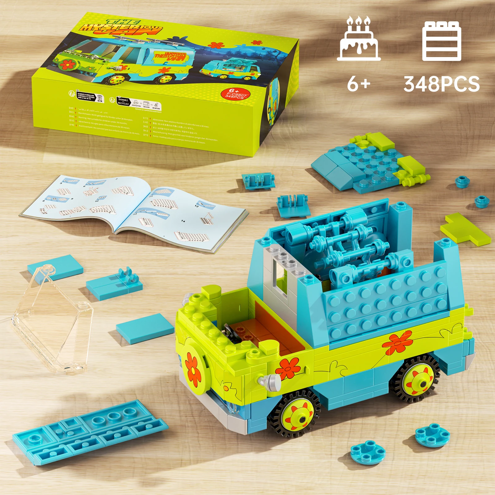 Misterioso Van Building Blocks Set Veicolo classico Avventura Auto Mattoni Kit Giocattoli Appassionati di film Regali di compleanno per ragazzi e ragazze