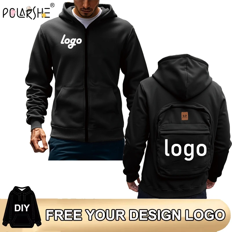 

Custom Logo Three-Dimensional Backpack Hooded Pullover fashion Hoodie For Men Suitable for Autumn Winter And Retro Sports Coat