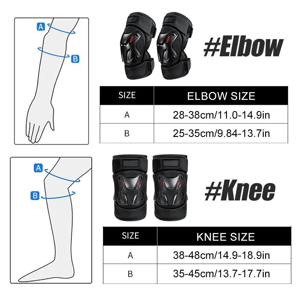 1 Paar Knieorthese Ellenbogenschutzpolster Stoßdämpfung Warm halten Motorrad Knie Ellenbogenschützer Sicherheitsschutz für Outdoor-Sportarten – Detail 6