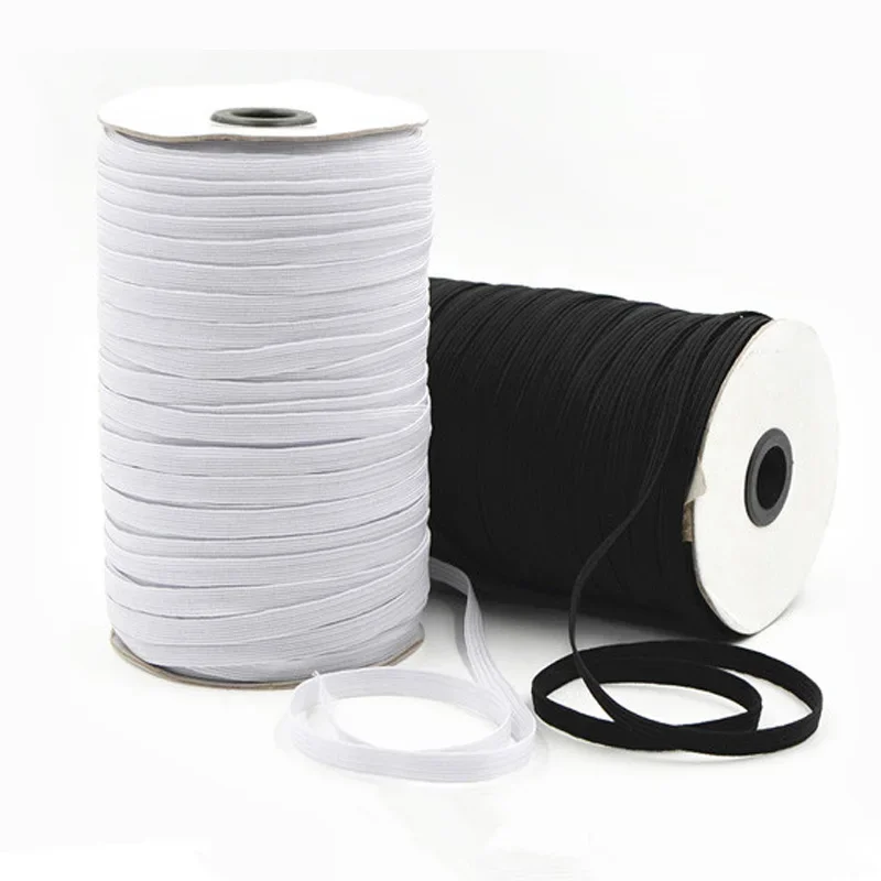 New 5M 3-50mm Flat Elastic Bands Black White Nylon Rubber Waist Band for Pregnant Baby DIY Sewing Garment Applique Bags Accessor