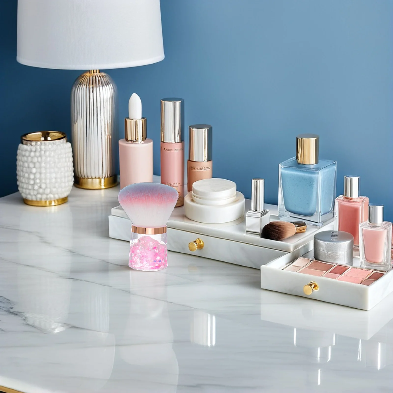 ダストフラワーシェイプソフトテクスチャーアクリルディップパウダーマニキュアツールダスター爪用ポータブルダスティングツールネイルクリーナー