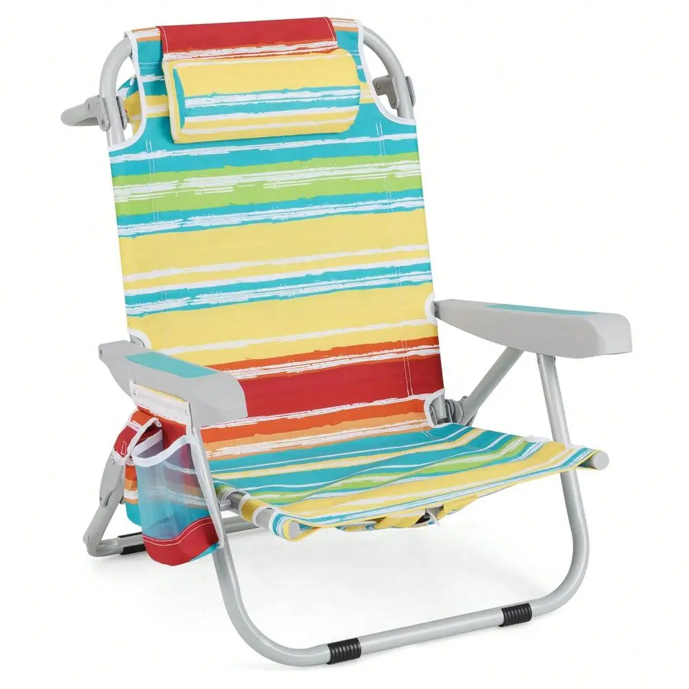 1 2 PCS Folding Beach Chair For Adult Lightweight Aluminum Camping Chair WithStorage Bag