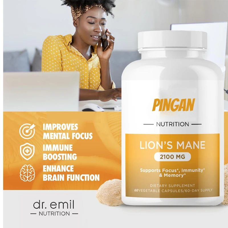 

Mushroomsupplement for Mental Clarity, Focus, and Immunesupport - Organic Brain Promoting Puzzle Lion Mane Mushroom 60 Capsules,