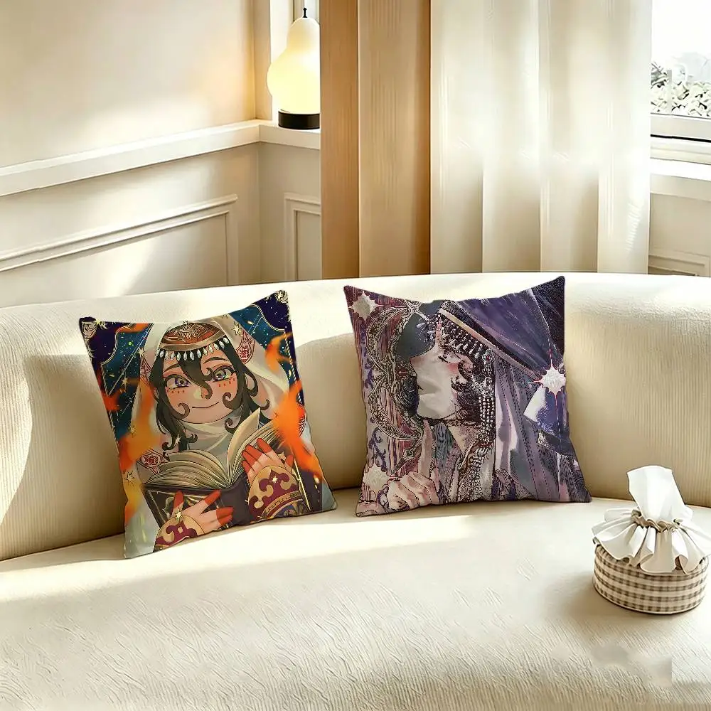 J-Jaadugar A Witch in Mongolia Polyester Printed Pillow Cover Square 30 35 40 45 50 55 cm Soft for Sofa Bed Car Home Decor
