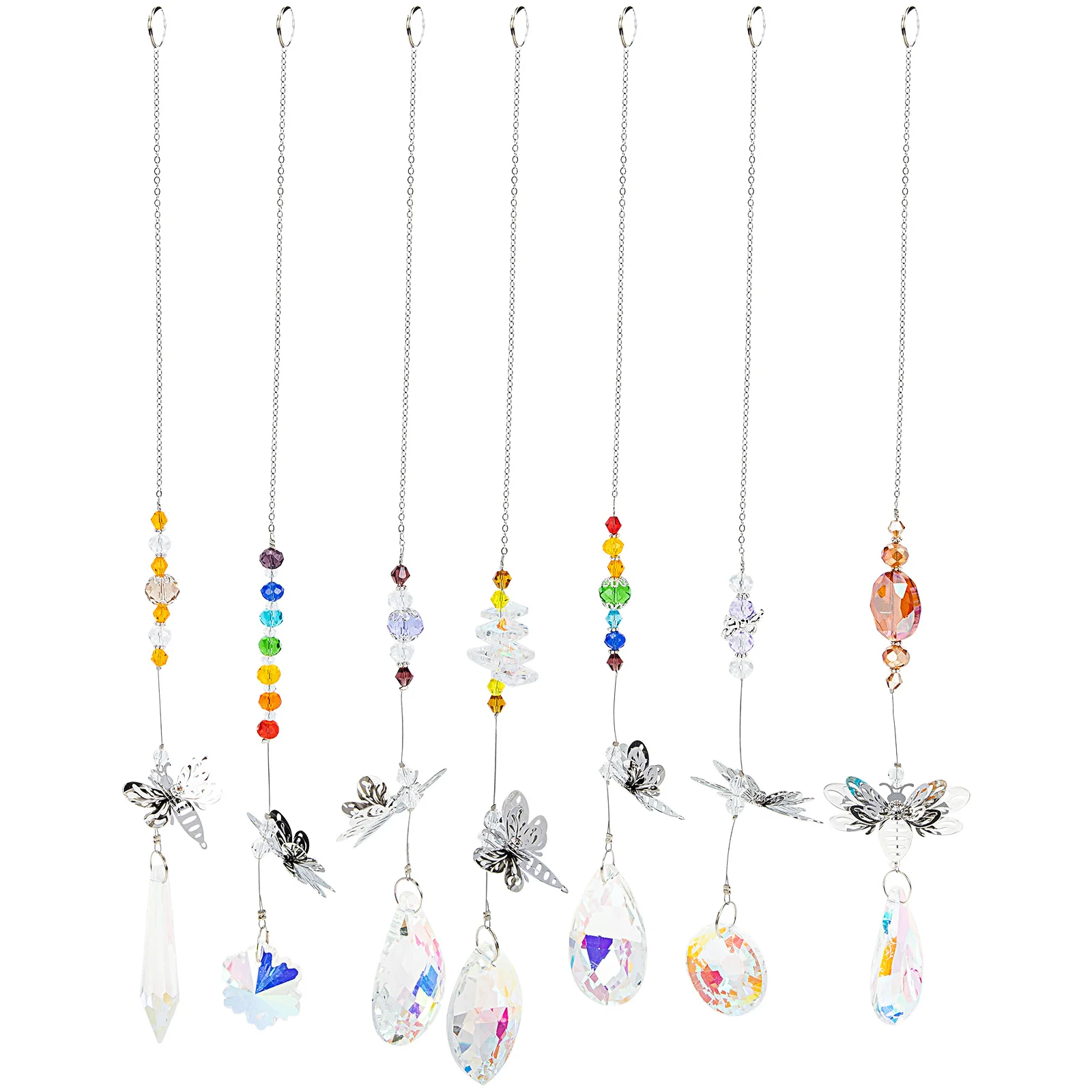 

7Pcs Crystal Sun Catcher Decorative Hanging Bee-Shaped Pendant Garden Outdoor Hanging Ornament Party Decoration