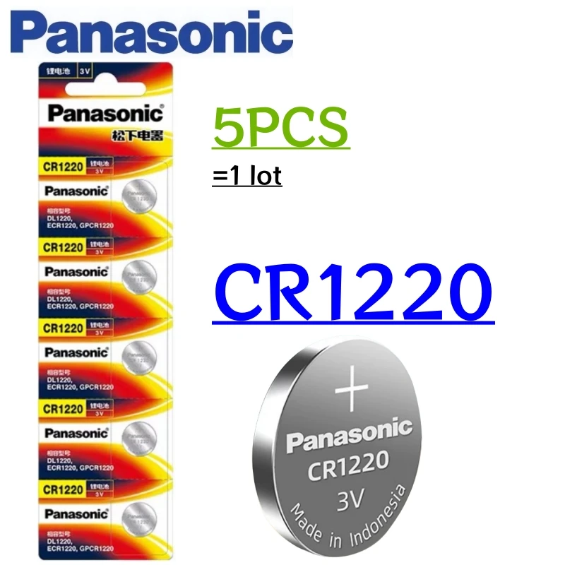 5PCS Original PANASONIC CR1220 CR 1220 3V Lithium Battery For Watch Calculator Clock Remote Control Toys Button Coins Cell