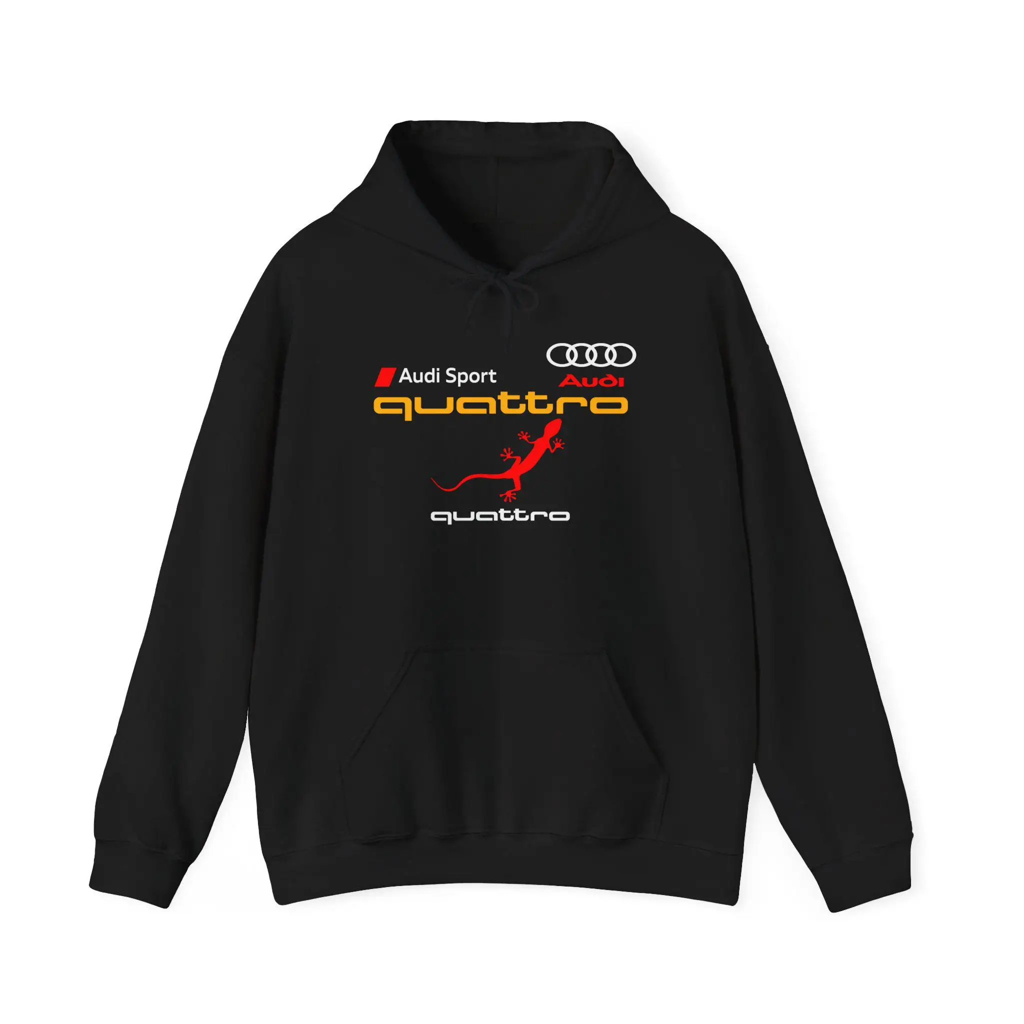 

Audi Quattro Gecko Sports Hoodie - Retro Rally Car Pattern Hoodie Size S-4XL Car Enthusiast Hoodie