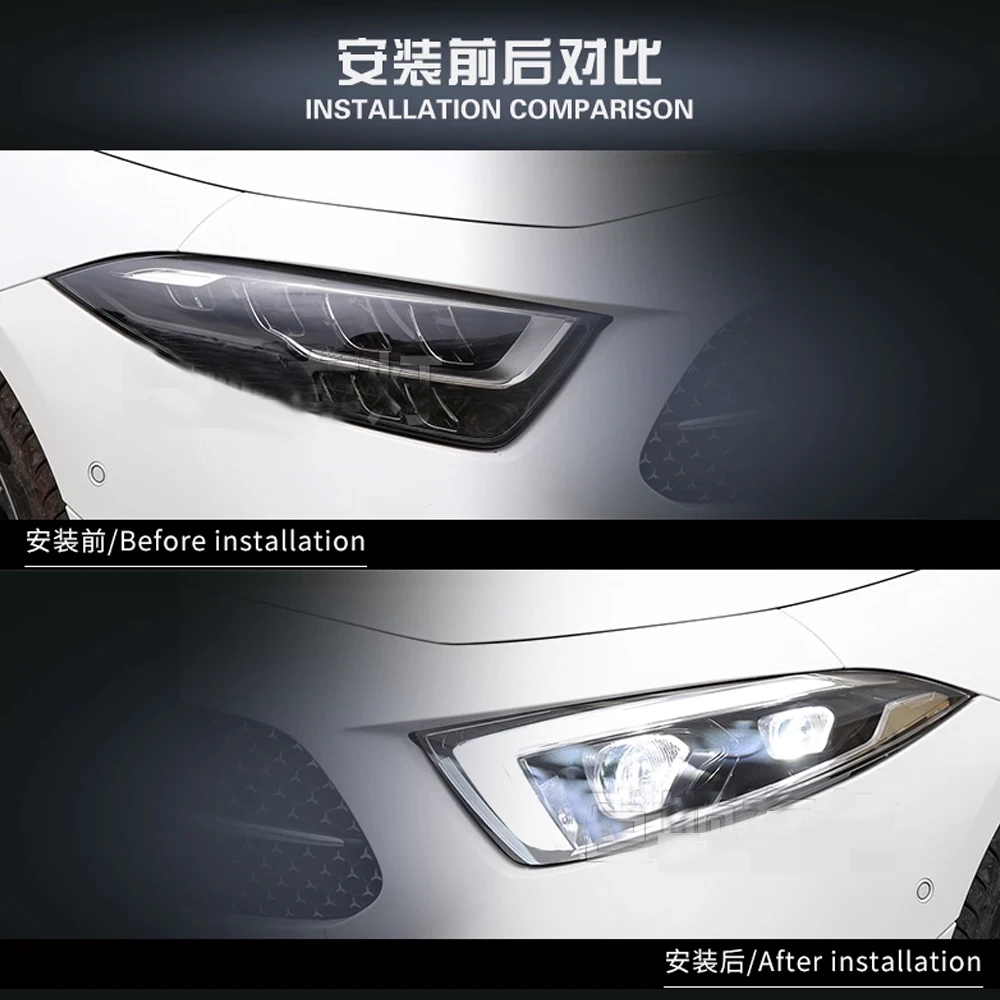 

Пара автомобильных фар для Benz CLS C257 W257 2018 2019 2020 2021 2022 2023 Полный светодиодный проектор Передние лампы Автомобильные аксессуары DRL